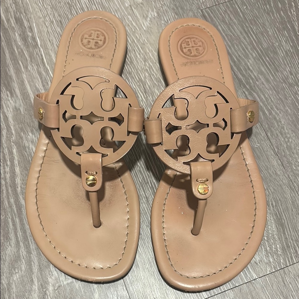 Tory Burch Beige Cutout Sandals